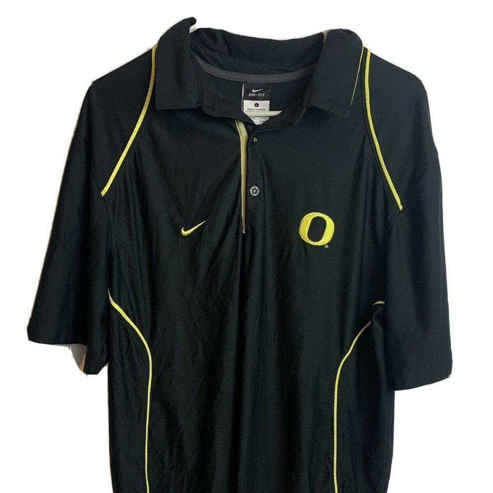 Nike Mens Black Sewn Golf Polo Shirt Size Large